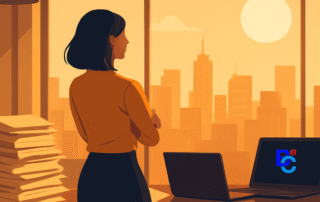 A modern, stylized illustration showing a professional business team in an office preparing documents together, symbolizing proactive compliance planning and coordination before Q3 deadlines.